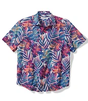 Tommy Bahama Big & Tall Bahama Coast Monarch Monstera Printed Short Sleeve Woven Shirt