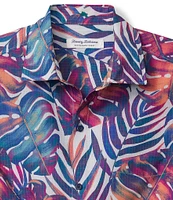 Tommy Bahama Big & Tall Bahama Coast Monarch Monstera Printed Short Sleeve Woven Shirt