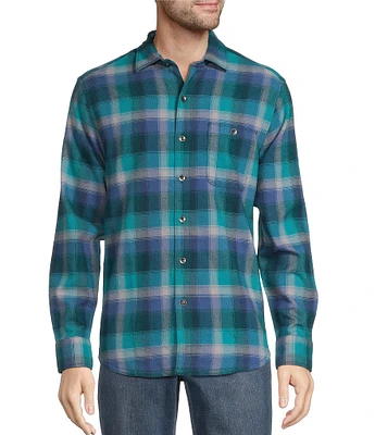 Tommy Bahama Big & Tall Canyon Beach Fireside Check Long Sleeve Brushed Flannel Shirt