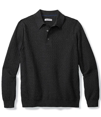 Tommy Bahama Big & Tall Capital Cotton-Cashmere Long Sleeve Polo Shirt