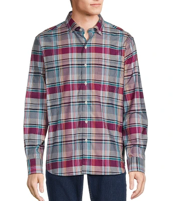 Tommy Bahama Big & Tall Lazlo Cheers Checked Plaid Silk-Blend Shirt