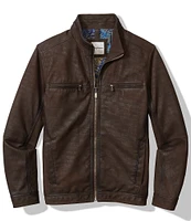 Tommy Bahama Big & Tall Leather Highland Rocker Jacket