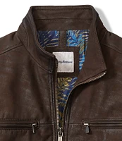 Tommy Bahama Big & Tall Leather Highland Rocker Jacket