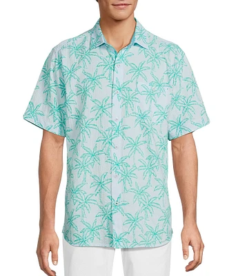 Tommy Bahama Big & Tall Nova Wave Royal Palmetto Short Sleeve Seersucker Woven Shirt