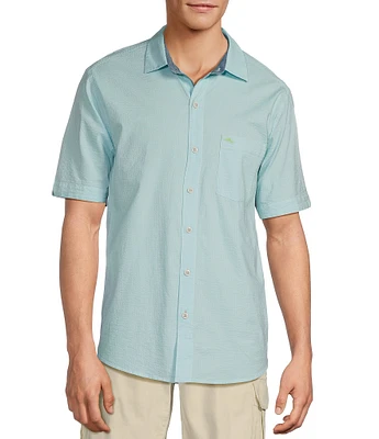 Tommy Bahama Big & Tall Nova Wave Short Sleeve Woven Plaid Shirt