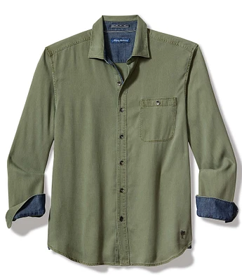 Tommy Bahama Big & Tall Ocean Wash Twilly Long Sleeve Woven Shirt