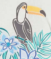 Tommy Bahama Big & Tall Poolside Toucan Terry Short Sleeve Woven Camp Shirt