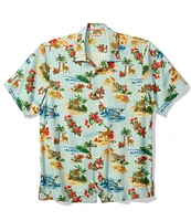 Tommy Bahama Big & Tall Santa Shores Short Sleeve Silk Shirt