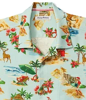 Tommy Bahama Big & Tall Santa Shores Short Sleeve Silk Shirt