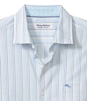 Tommy Bahama Big & Tall Sarasota Stretch Marina Stripe Shirt