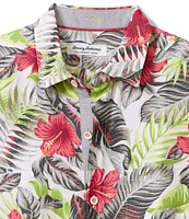 Tommy Bahama Big & Tall Short Sleeve Hibiscus Print Woven Shirt