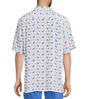 Tommy Bahama Big & Tall Veracruz Cay Flamingo Mingle Short Sleeve Woven Shirt