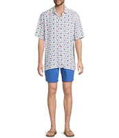 Tommy Bahama Big & Tall Veracruz Cay Flamingo Mingle Short Sleeve Woven Shirt