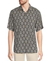 Tommy Bahama Big & Tall Veracruz Cay Monstera Tiles Short Sleeve Woven Shirt