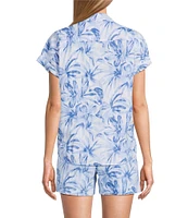 Tommy Bahama Bravo Blooms Linen Short Sleeve Button Front Camp Shirt