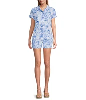 Tommy Bahama Bravo Blooms Linen Short Sleeve Button Front Camp Shirt