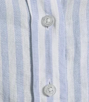 Tommy Bahama Cabana Woven Striped Print Point Collar Long Sleeve Shirt