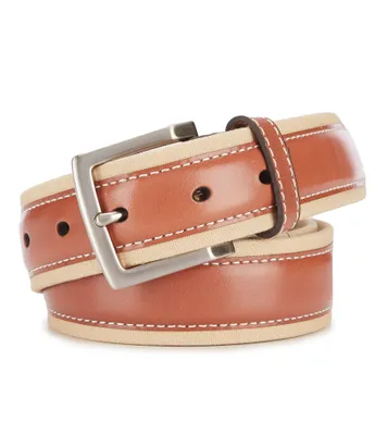 Tommy Bahama Canvas Leather Overlay Casual Belt