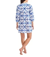 Tommy Bahama Catalina Shibori Cotton V-Neck Swim Cover-Up