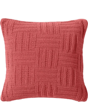 Tommy Bahama Chain Basket Orange Knit Square Decorative Pillow