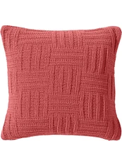 Tommy Bahama Chain Basket Orange Knit Square Decorative Pillow