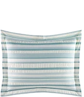 Tommy Bahama Clearwater Cay Striped Seersucker Cotton Reversible Duvet Cover Mini Set