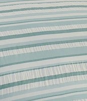 Tommy Bahama Clearwater Cay Striped Seersucker Cotton Reversible Duvet Cover Mini Set