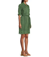 Tommy Bahama Coastal Twill Short Sleeve Button Front Shirt Dress
