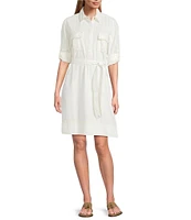 Tommy Bahama Coastal Twill Short Sleeve Button Front Shirt Dress