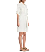 Tommy Bahama Coastal Twill Short Sleeve Button Front Shirt Dress