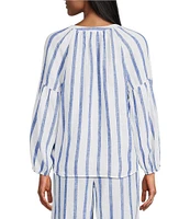 Tommy Bahama Coastalina Linen Long Sleeve Coordinating Tie Front Top
