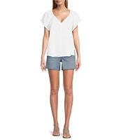 Tommy Bahama Coastalina Linen V-Neck Flutter Top