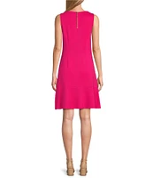 Tommy Bahama Darcy Solid Crew Neck Sleeveless Sheath Dress