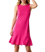 Tommy Bahama Darcy Solid Crew Neck Sleeveless Sheath Dress