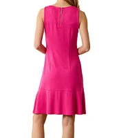 Tommy Bahama Darcy Solid Crew Neck Sleeveless Sheath Dress