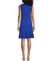 Tommy Bahama Darcy Solid Crew Neck Sleeveless Sheath Dress