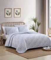 Tommy Bahama Distressed Water Leaves Cotton Reversible Quilt Mini Set