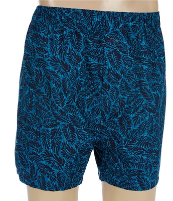 Tommy Bahama Easy Fit Leaves Print 4 1/4#double; Inseam Knit Boxers