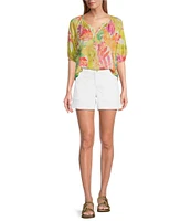 Tommy Bahama Ella Flat Front Stretch Denim Shorts