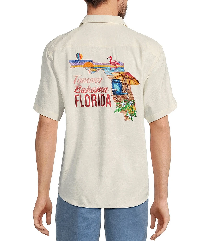 Tommy Bahama Embroidered Silk Florida Paradise Shirt