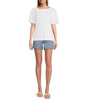 Tommy Bahama Eyelet Embroidery Cotton Lux Tee Shirt