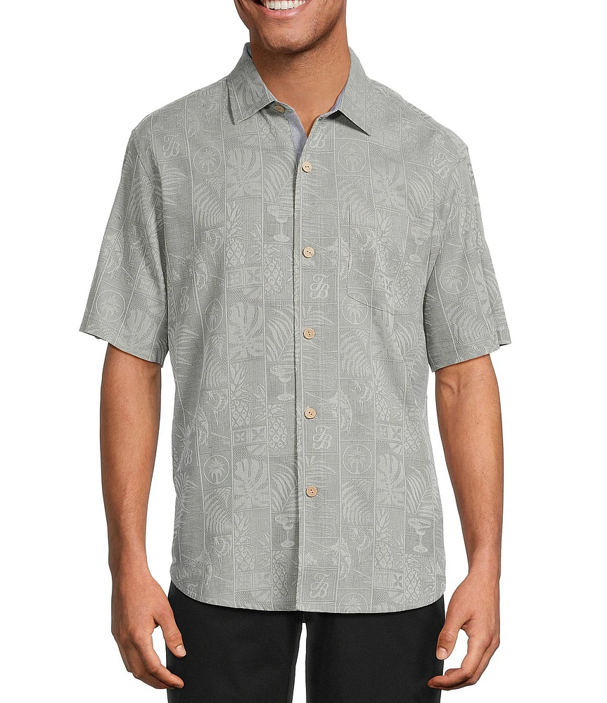 Tommy Bahama Fairview Fronds Short Sleeve Jacquard Woven Shirt
