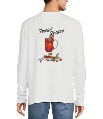 Tommy Bahama Feelin' Festive Long Sleeve Lux Graphic T-Shirt