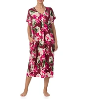 Tommy Bahama Floral Print Half Sleeve V Neck Caftan