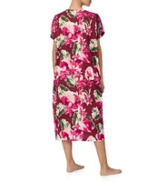 Tommy Bahama Floral Print Half Sleeve V Neck Caftan