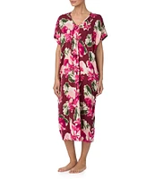 Tommy Bahama Floral Print Half Sleeve V Neck Caftan