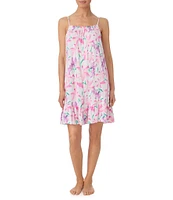 Tommy Bahama Floral Print Sleeveless Square Neck Knit Chemise