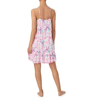 Tommy Bahama Floral Print Sleeveless Square Neck Knit Chemise