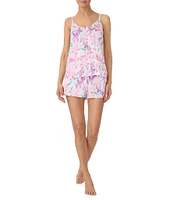 Tommy Bahama Floral Print Sleeveless V-Neck Knit Shorty Pajama Set