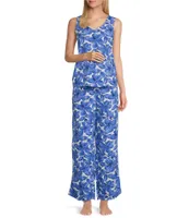 Tommy Bahama Floral Print Sleeveless V-Neck Woven Pajama Set